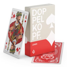 Doppelkopf Original Linen Card Game, French Picture, Double Head Cards (1 x Cards in Folding Box)