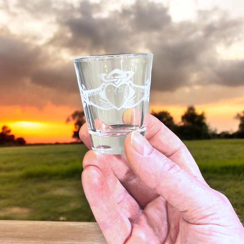 2oz Claddagh Shotglass LASER
