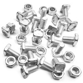 60 Pack Greenhouse Nuts and Bolts Square Head 10mm Aluminium Greenhouse Bolts & Nuts Greenhouse Accessories for Installing Building Repairing and Fixing Green House