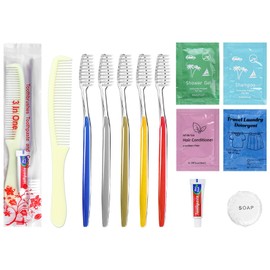 skourvut Bulk Hygiene Kits for Homeless,Disposable Toothbrushes with Toothpaste and Comb Individually Wrapped,Basic Toiletry Kits Homeless Supplies Bulk for Hotel,Air Bnb Charity50