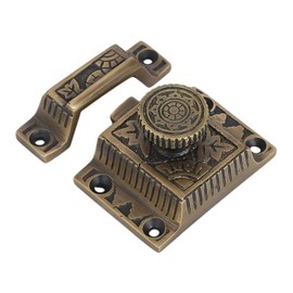 Set of 1 Solid Brass Cabinet Latch, Latches for Cabinet Closet Kitchen Door Windsor Design, Handmade Antique Brass Finish Latch, Antique Cabinet Latch