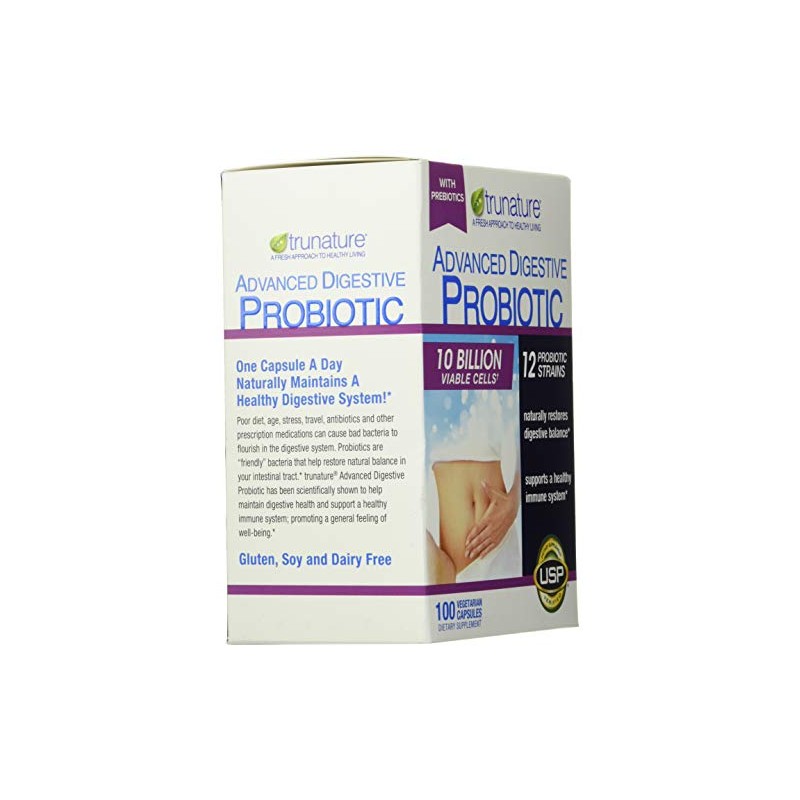 Trunature Advanced Digestive Probiotic White 100 Count