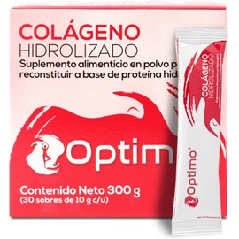 Soy Óptimo Colágeno Hidrolizado Sin Sabor, Sin Olor, Sin Azúcar | 30 Sobres Individuales de 10g | Suplemento Alimenticio con Péptidos de Colágeno Porcino.