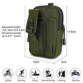 Long Keeper Hiking Waist Bag – Small Molle Pouch Tactical Utility Belt Pouch, Outdoor Waist Pack, EDC Pocket Organiser Bag with Cell Phone Holster for Cycling Running Hiking
