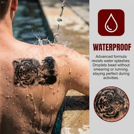 Nivofu Tatuajes Realistas Temporales para Brazos, Tattoo Falso Negro para Brazo, Tatuaje de Hombro, Tatuajes Temporales a Prueba de Agua, Impermeable, Para Hombres y Mujeres