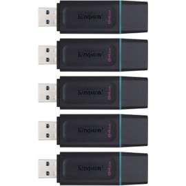 PSA Memoria USB Kit 5 Piezas, Exodia DTX 64 GB Kings (Modelo: DTX/64GB) Negro con Anillo Azul, Almacenamiento Compacto, COMPUTO Y PAPELERIA…