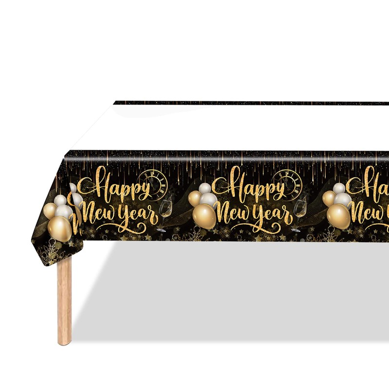 iwiio New Year Table Cloth, Happy New Year Decorations 2025,