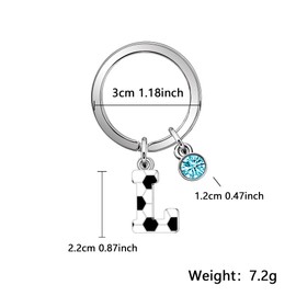 Casxyue Football Keychain Letter Keychain For Women Girls Man Boys Football Gifts Football Lovers Key Ring Football Players Gifts Initial Alphabet Keyring Graduation Christmas Birthday Gift (L)