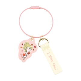 Tees Factory Ado Mizomori 2 Charm Wire Key Ring Pink Pink Approx. H1.6 x W1.4 x D.1 inches (40 x 36 x 3 mm) (Acrylic Parts) Approx. H2.0 x W 0.5 inches (50 x 12 mm) (Ribbon Parts) MA-5549013PK
