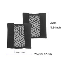 HLIWS Boot Net Bag Pack of 2 with Velcro Car Seat Luggage Net, Universal Boot Net Protective Net for Universal Car, Kitchen and Wardrobe Storage (100 x 220 mm