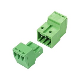 Willwewon Set of 5 3P 2.54 mm Pitch Screw Terminal Block Connectors, Pluggable Quick Male and Female Plug for 28-16AWG (5 Set 3P)