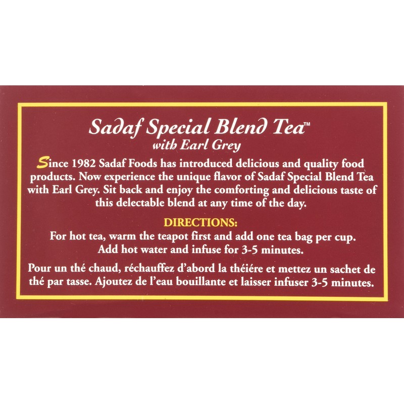 Sadaf Earl Grey Tea Bags | Special Blend Earl Grey