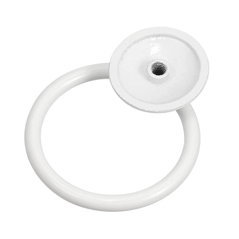 sourcing map 2Pcs Round Ring Pulls, Drawers Knobs White Circle