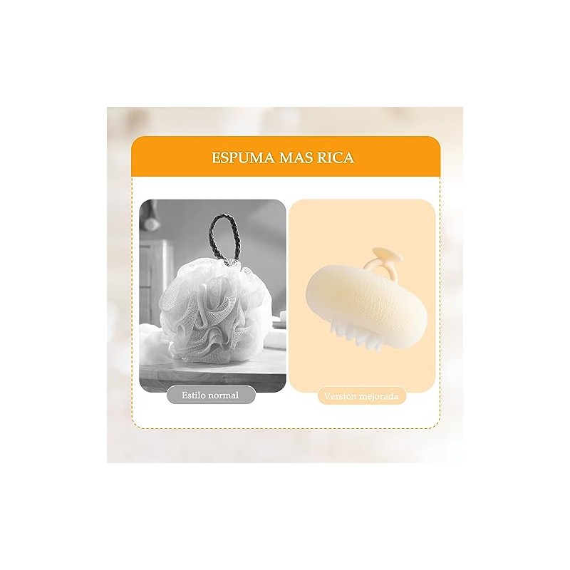 4 Piezas Esponja para Baño, Limpieza Profunda, Exfoliante Corporal Esponja