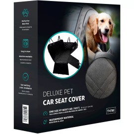 Think Design Group Deluxe Waterproof Pet Dog Cat Car Truck SUV Back-Seat Cover w Storage Bag