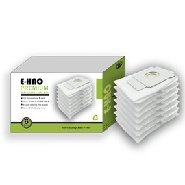 E-HAO Paquete de 6 bolsas de aspiradora compatibles con iRobot Roomba - i & s & j Serie, bolsa de repuesto para iRobot Roomba j6+/j7+/j8+/i1+/i2+/i3+/i4+/i5+/i6+/i7+/i8+/s9+ bolsas automáticas de eliminación de suciedad