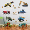 decalmile decalmile Construction Vehicles Wall Stickers Trucks Excavator Tractor Wall