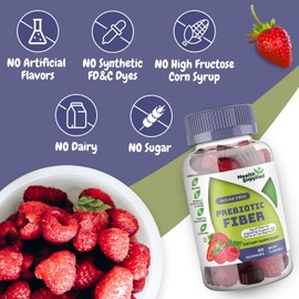Health Supplied- “Gomitas de fibra prebiótica con sabor a bayas mixtas Apoya el sistema digestivo a través de la limpieza intestinal y