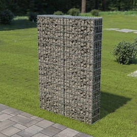 Galvanized Steel Gabion Wall with Covers - 39.4"x7.87"x59" for Outdoor Decor