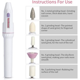Lima Electrica Uñas, Torno Para Uñas Profesional, Torno Para Uñas con luz, Electrica Uñas para Eliminación Rápida De Esmalte De Gel,Manicura, Ideal para Uso Doméstico