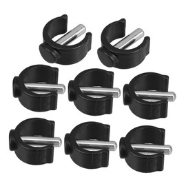 IWOWHERO Adjustable Height Toilet Seat Locks 8pcs Raised Seat Clips Locking Clips Black 25mm Pins