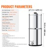 Happybuy Gravity-fed Water Filter System, 2.25G 304 Stainless-Steel Countertop System,