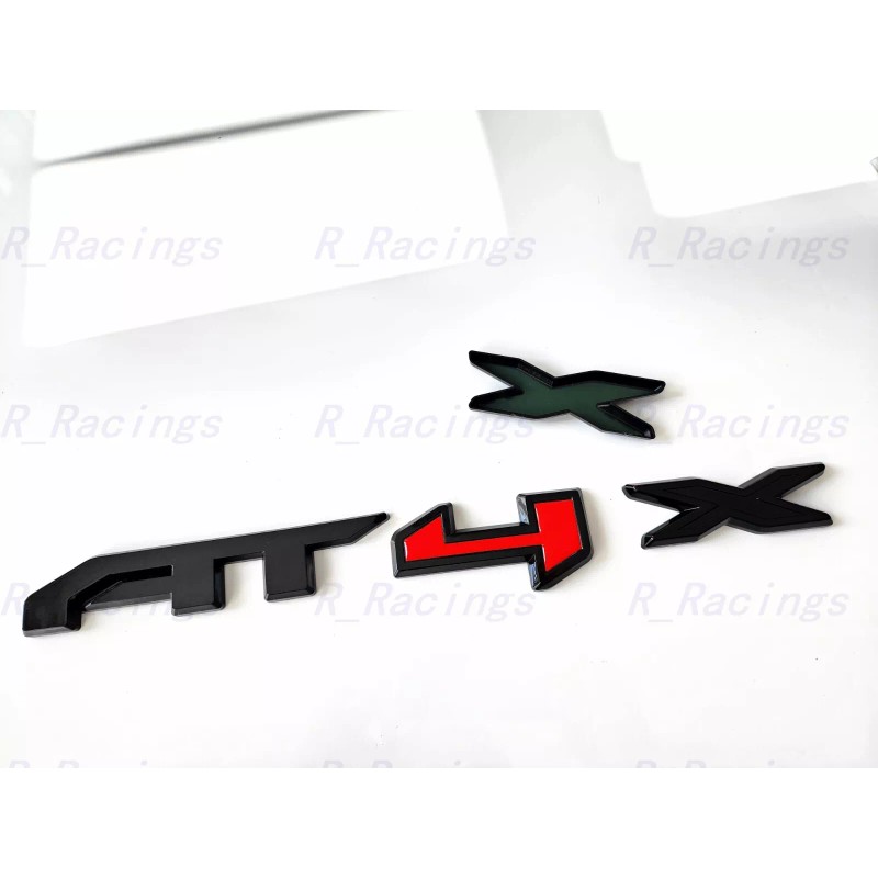 GMC 1PC Gloss Black Red Rear Tailgate AT4X OVERLAY Emblems