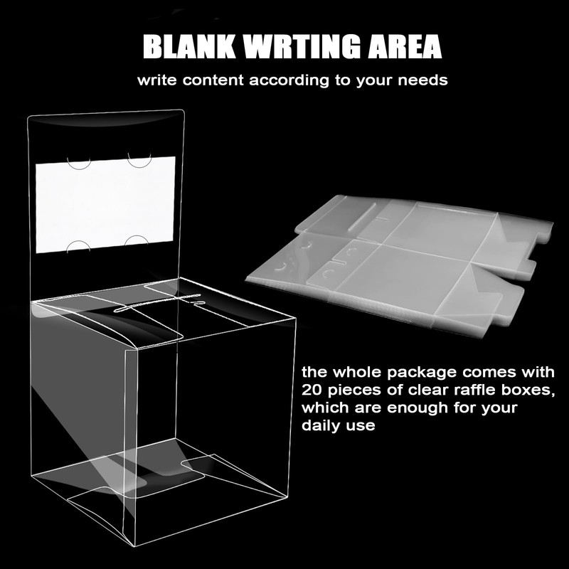 Ysglory 20 Pack Clear Raffle Ticket Box Suggestion Voting Box