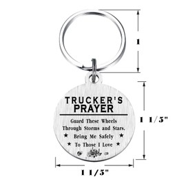 Richesele Trucker's Prayer Keychain - Unique Gifts for Truck Drivers (Father's Day, Christmas, Birthday) - Keep Me Safe Get Me Home Trucker Keyring