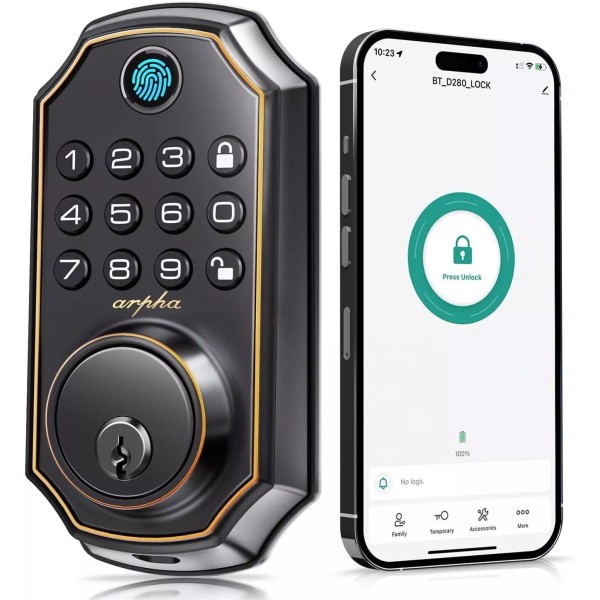 ARPHA Front Fingerprint Door Lock Smart Keyless Entry Deadbolt Biometric