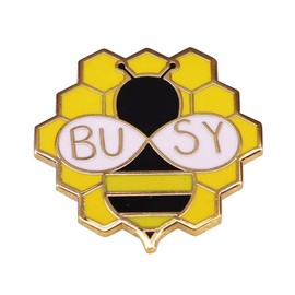 KAWADU Yellow Bumblebee Unisex Enamel Pin Badge for Backpack Shirt Bag, Alloy Steel