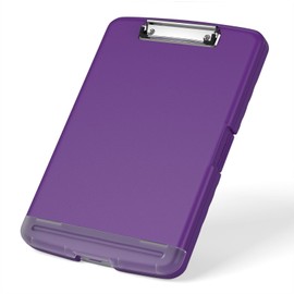 Rimilak Plastic Clipboard with Storage, 8.5 x 11 High Capacity Folio Nursing Case with Pen Holder, Size 14.2 x 9.6 x 1.2″ Folder Side-Opening for Classroom, Teacher, Smooth Writing, Deep Purple