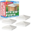 GreenLighting 6x6 Aluminum Pyramid Post Cap Cover (White 4 Pack)