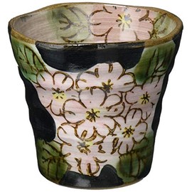 Mino Ware 131-1514 Chuhai Flower (Black)