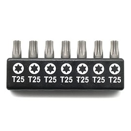 TMAX 7pc 1 Inch T25 Torx Bit Set - Quick Change Star Driver Bits for T25 (T-25) Screws and Heads