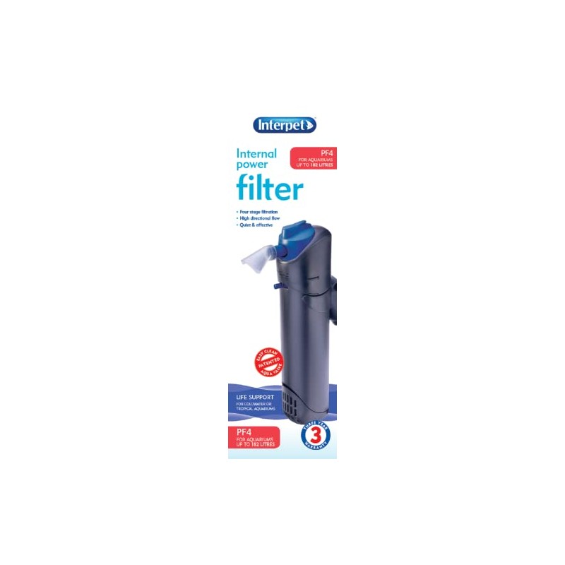 Interpet Interpet Internal Aquarium Fish Tank PF4 Power Filter, Cleans
