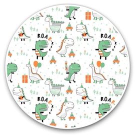 Vinyl Stickers (Set of 2) 10cm - Cartoon Dinosaur Party T-Rex Decals for Laptops,Tablets,Luggage,Scrap Booking,Fridges, 12308