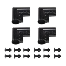 Chain Link Fence Gate Corner 1 3/8" x 1 3/8" Aluminum Gate Corner Gate Elbow, 4 Pack (Black)