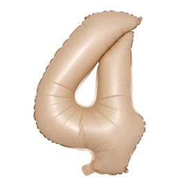 32 Inch Number Balloons Foil Ballon caramel color Digit Ball Colorful Wedding Birthday Party Decoration Baby Shower Supplies (32 inch Caramel 4)