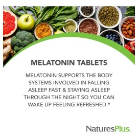 NaturesPlus Melatonina 10 mg 90 Tabletas Veganas Libre de Gluten                                                                                      
