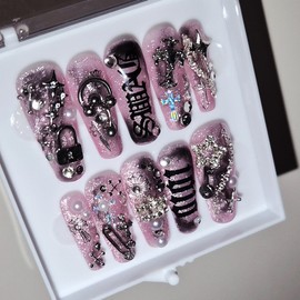 [Handmade nail tip] blue queen - square / [수제네일팁] blue queen - 스퀘어