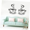 KONTONTY Sticker Wall Decals 5 Pack Cup Stickers 31x19cm Black
