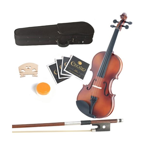 Mendini 14-Inch MA350 Satin Antique Solid Wood Viola with Case,