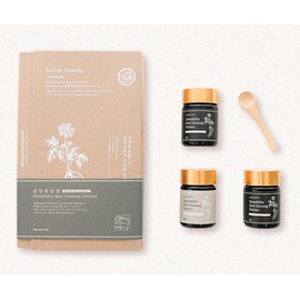 Sensibility Red Ginseng Extract Set, 100% Pure Ginseng Extract, 3 x 50 g Bottles, Five Years Old Korean Ginseng Immune System Strengthening, Memory Improvement, Saponin Rich