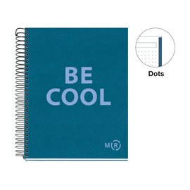 Miquelrius - Be Eco A5 Notebook, 80 Sheets 90gsm Dots, 1 Colour Strip, Hardback Cover, Sapphire Blue Messages