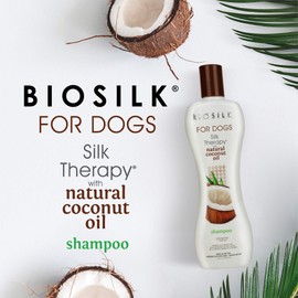 BioSilk for Dogs Silk Therapy Shampoo with Natural Coconut Oil Coconut Dog Shampoo, Sulfate and Paraben Free Natural Shampoo for Dogs, 12 Fl Oz Made in The USA (Pack of 1)