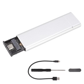 M.2 NVMe SSD Enclosure Aluminum USB3.1 to NVMe PCIe M Key Type C Interface Silver SSD External Chassis