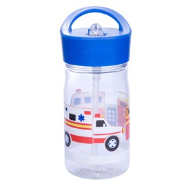 Wildkin Kids Reusable 16 Ounce Water Bottle for Boys and Girls, Features Straw Top and Carrying Handle, Ideal Size for School or Travel, Easy to Clean, BPA-free, Olive Kids (Heroes)