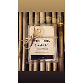 Wick Cabin Candles Fresh Bamboo Long Lasting - Rustic Style - Handcrafted Custom Soy Blend Wax Melts