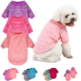 MOIRIG 3 Pack Dog Sweater, Dog Sweaters for Small Dogs, Warm Soft Pet Clothes for Puppy, Medium Large Cat, Dogs Girl or Boy, Dog Shirt for Winter Christmas (Pink+Purple+HotPink, XX-Large)